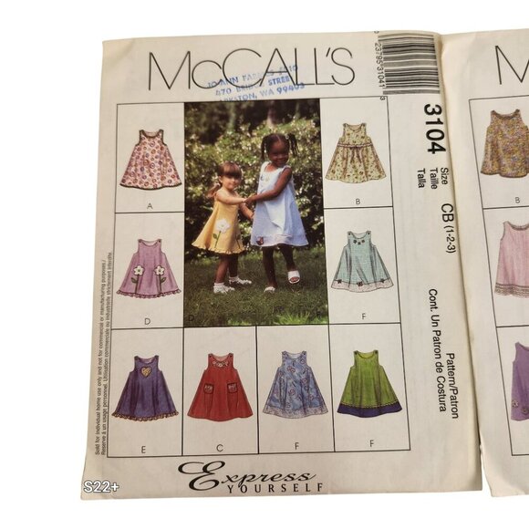 Vintage Lot Of 7 McCall’s & Simplicity Sewing Patterns Toddlers & Accessories Ha - Picture 4 of 7